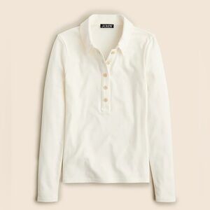 NWT J.Crew Refined Rib Long Sleeve Polo Shirt